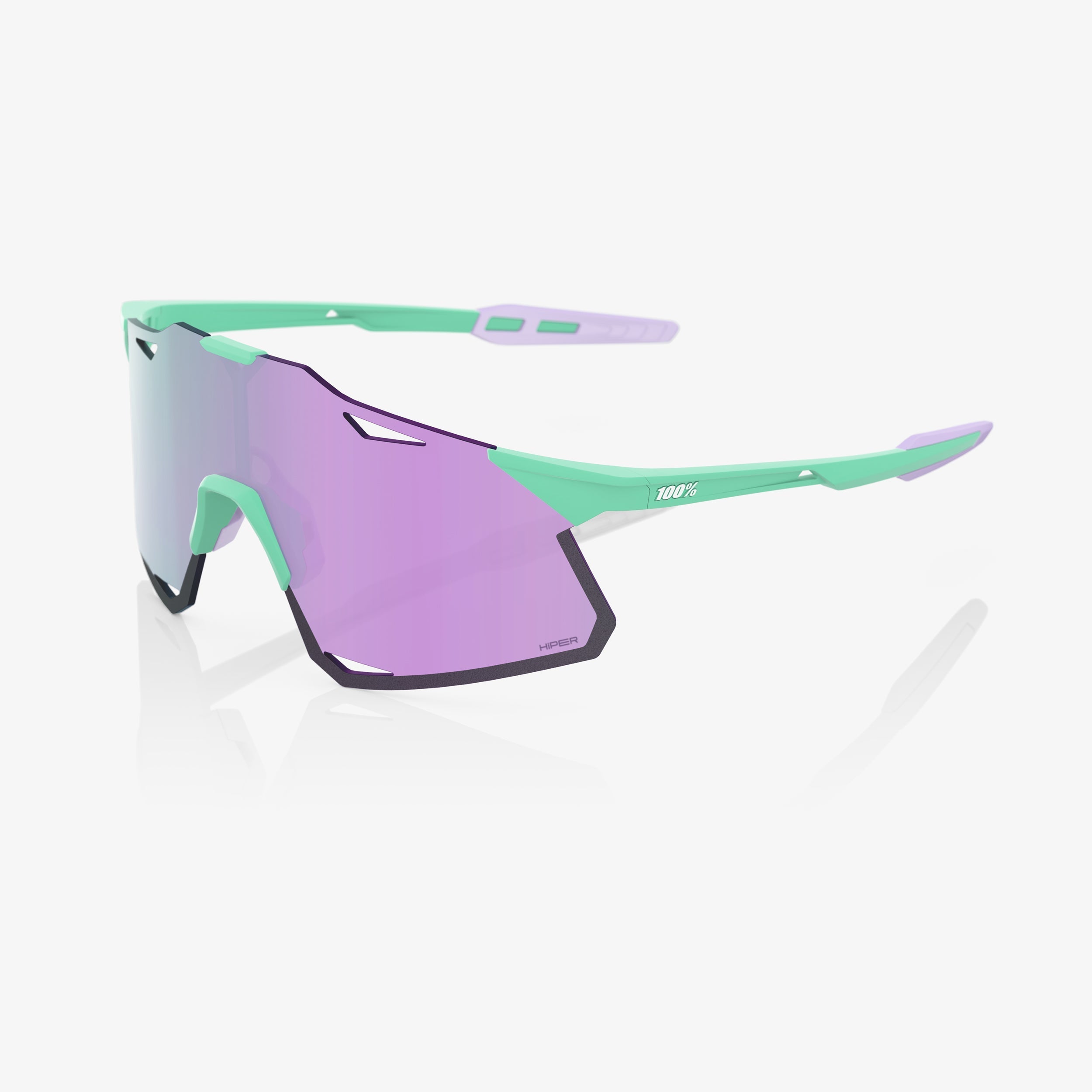 100% Hypercraft Sunglass Soft Tact Mint HiPER Lavender Lens