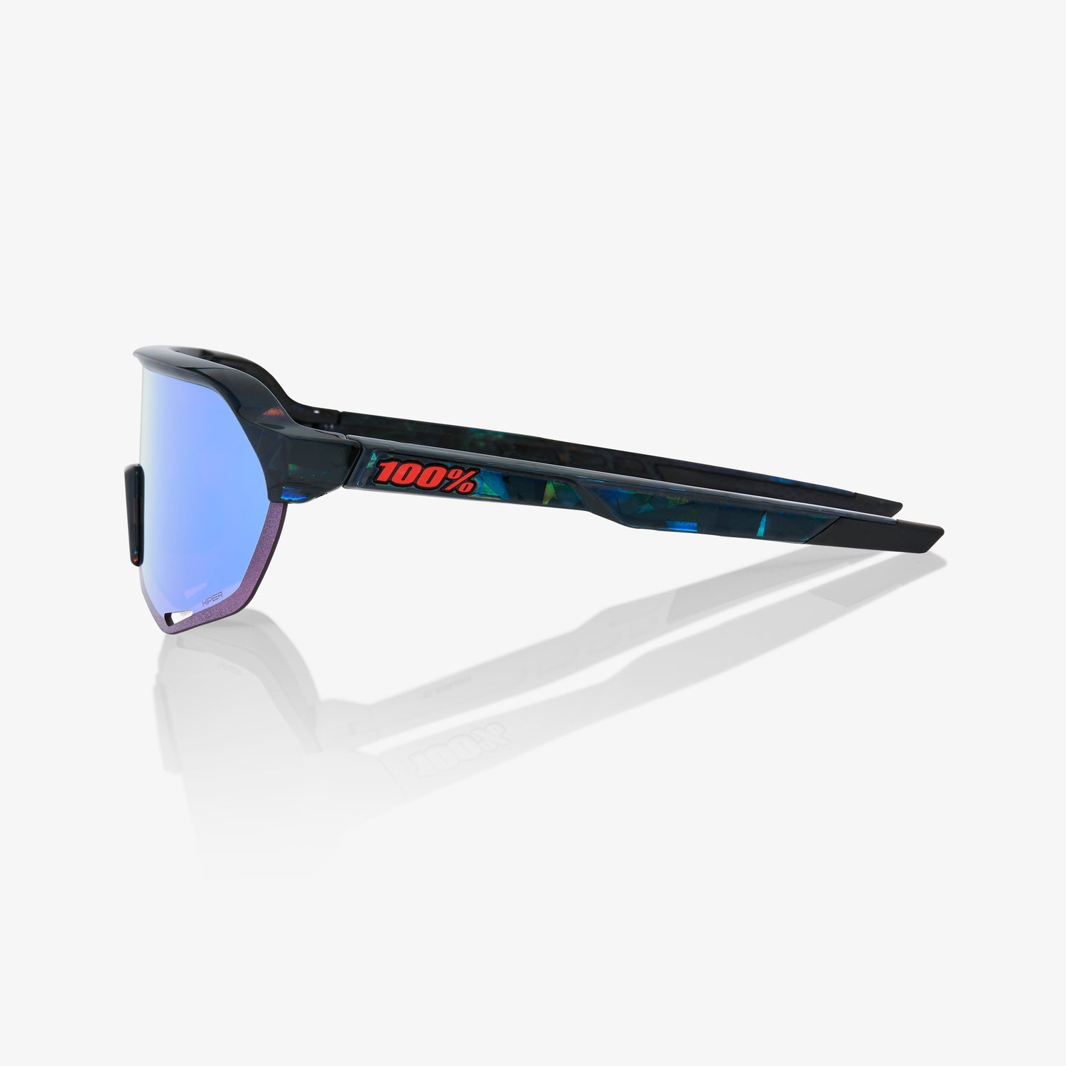 100 S2 Sunglass Black Holographic HiPER Blue Multilayer Mirror Lens Cycle Project Store
